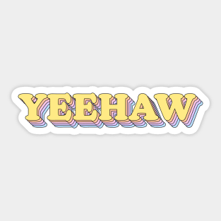 Yeehaw Light Colors Retro Sticker